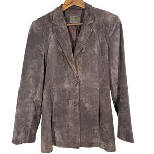 Vtg Y2k John Paul Richard Chocolate Brown Leather Jacket Sz 4 Longer Length